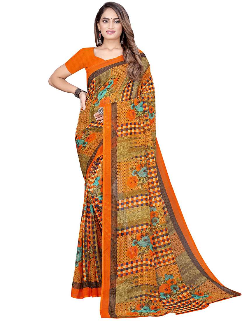 women's floral multi colored saree with blouse - 19267602 -  Zoom Image - 0