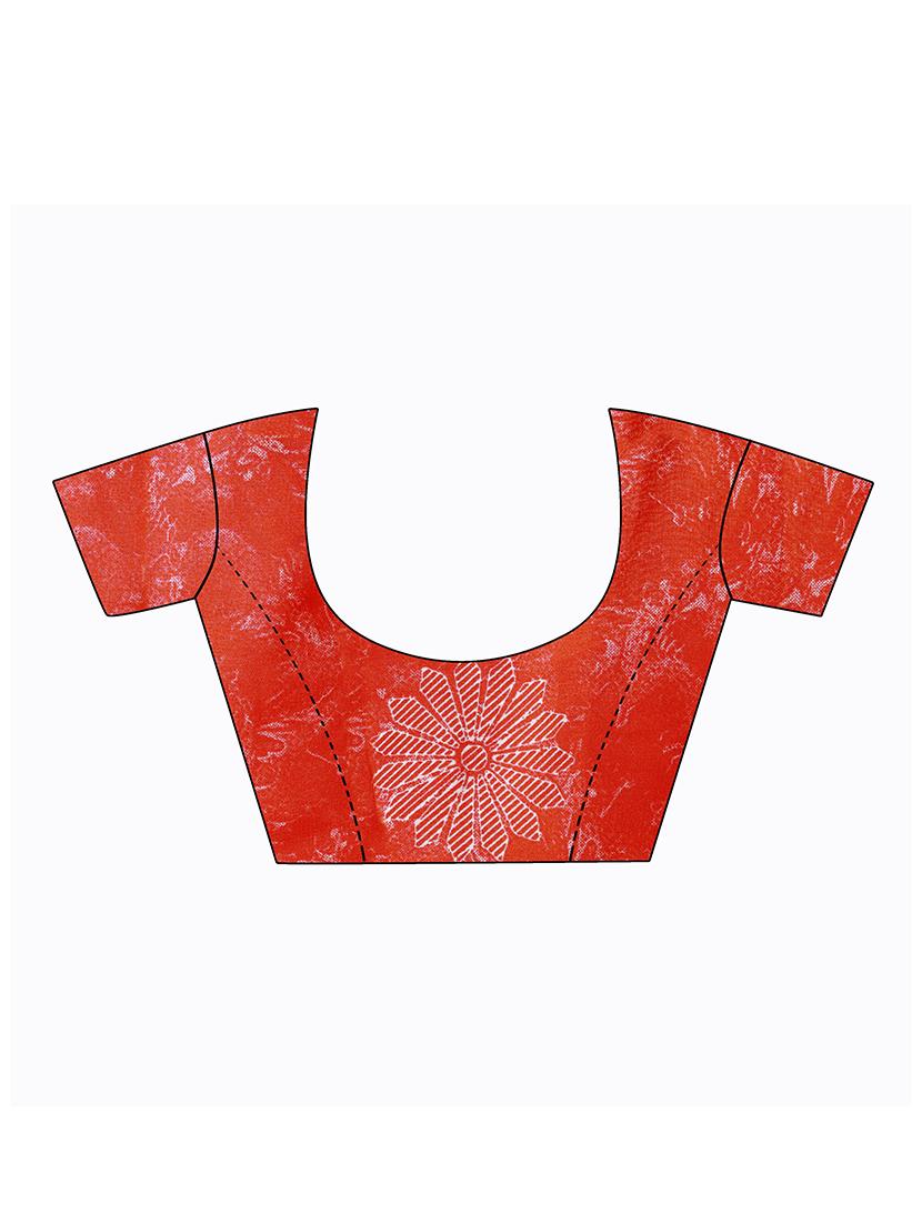 women's printed red colored saree with blouse - 19282236 - Standard Image - 2
