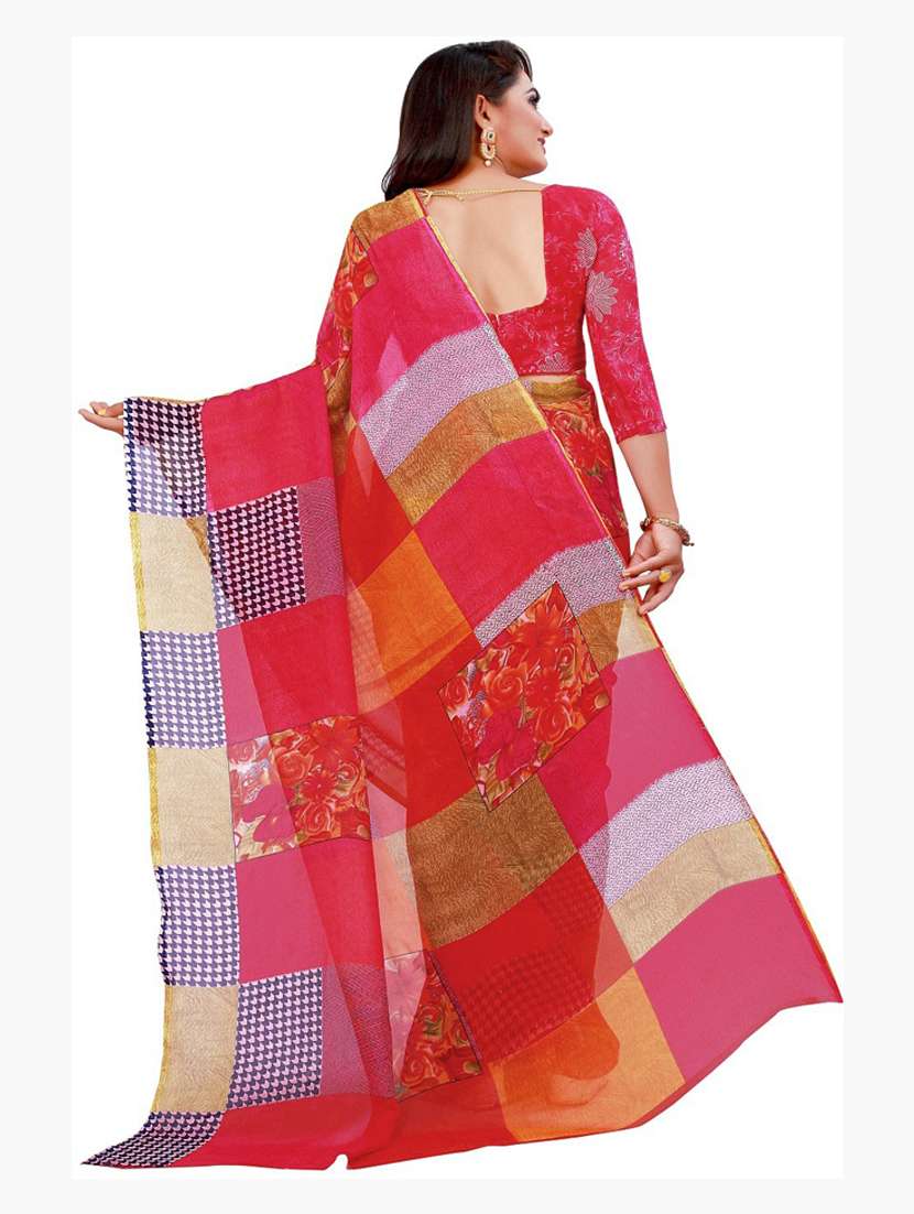 women's printed multi colored saree with blouse - 19282251 -  Standard Image - 2