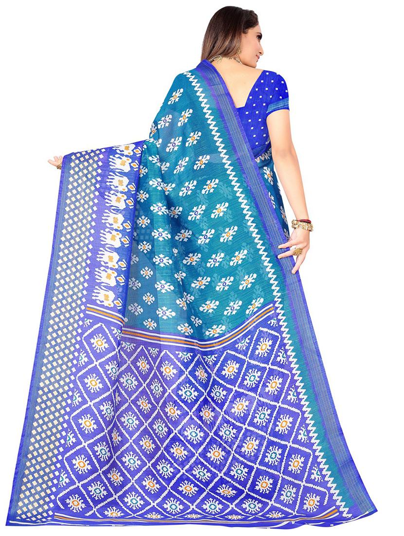 women's self design blue colored saree with blouse - 19283548 - Standard Image - 2