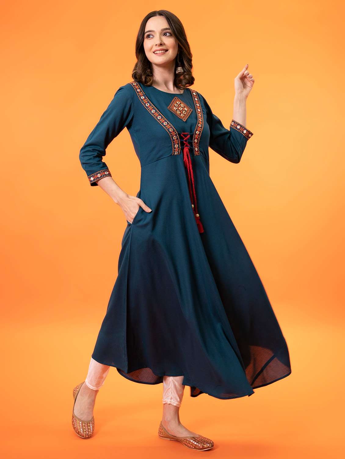women's flared kurta - 19283859 -  Standard Image - 2