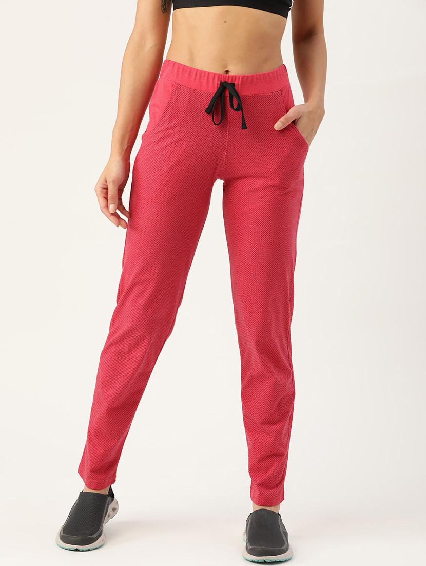 red cotton blend track pants - 19285138 -  Zoom Image - 0
