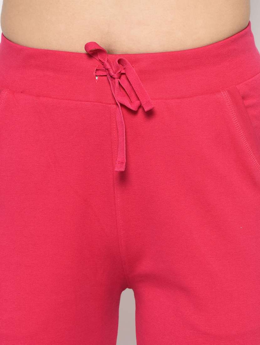 Mid Rise Solid Block Track Pant