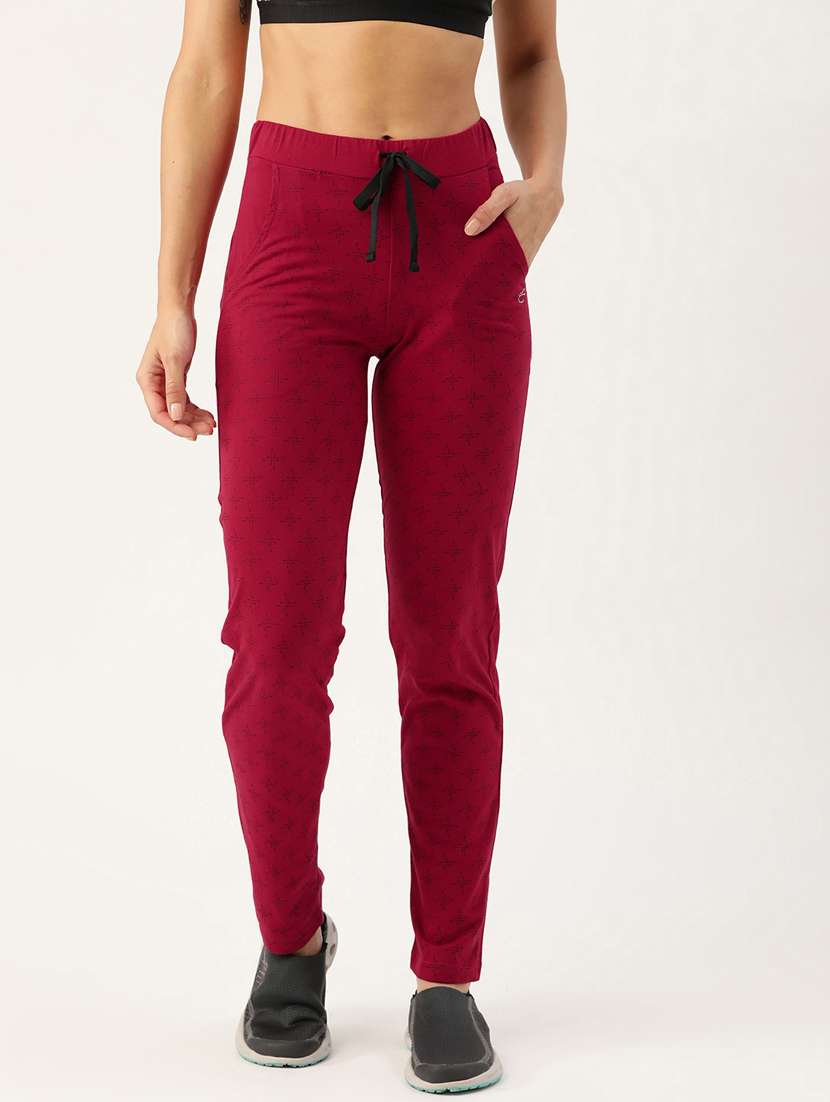  mid rise printed track pant