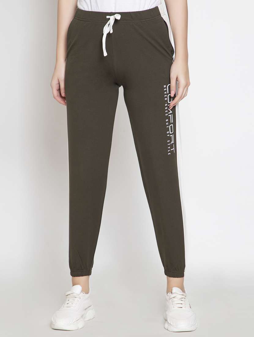 mid rise color block track pant