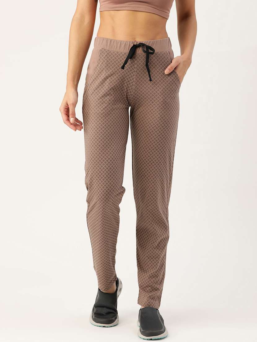 mid rise printed track pant