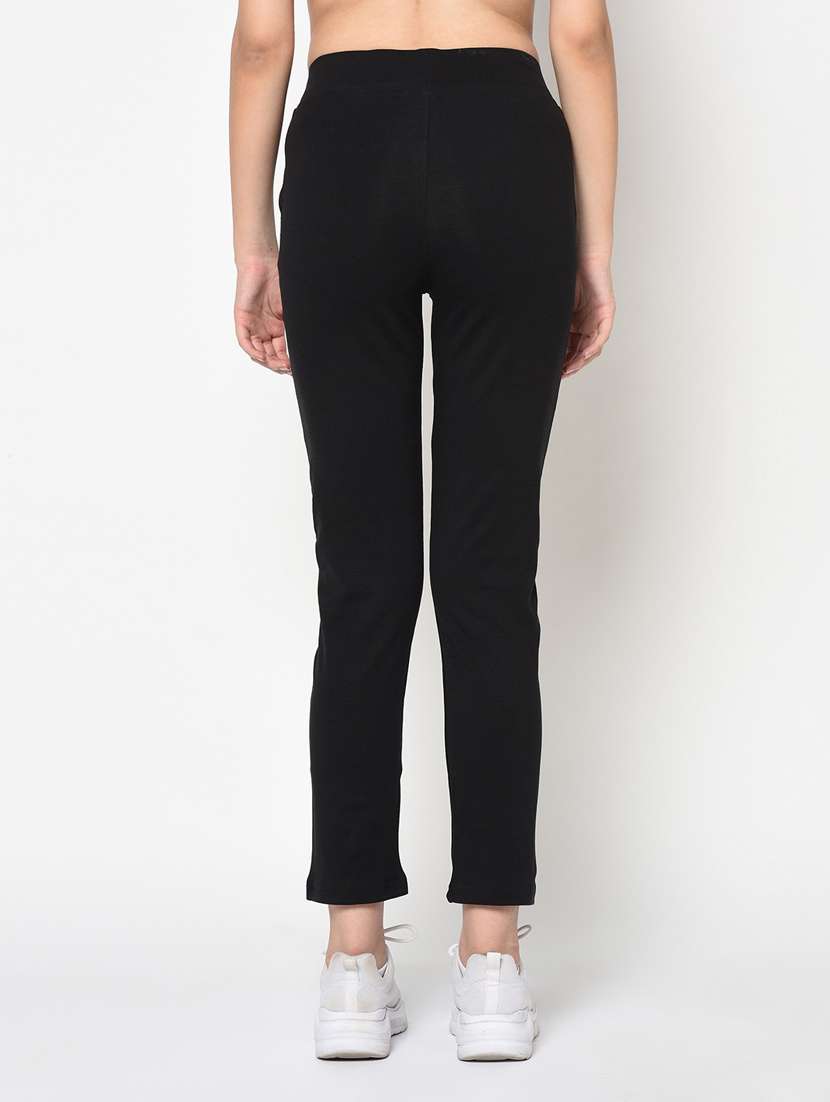 black cotton blend track pants - 19285180 -  Standard Image - 2