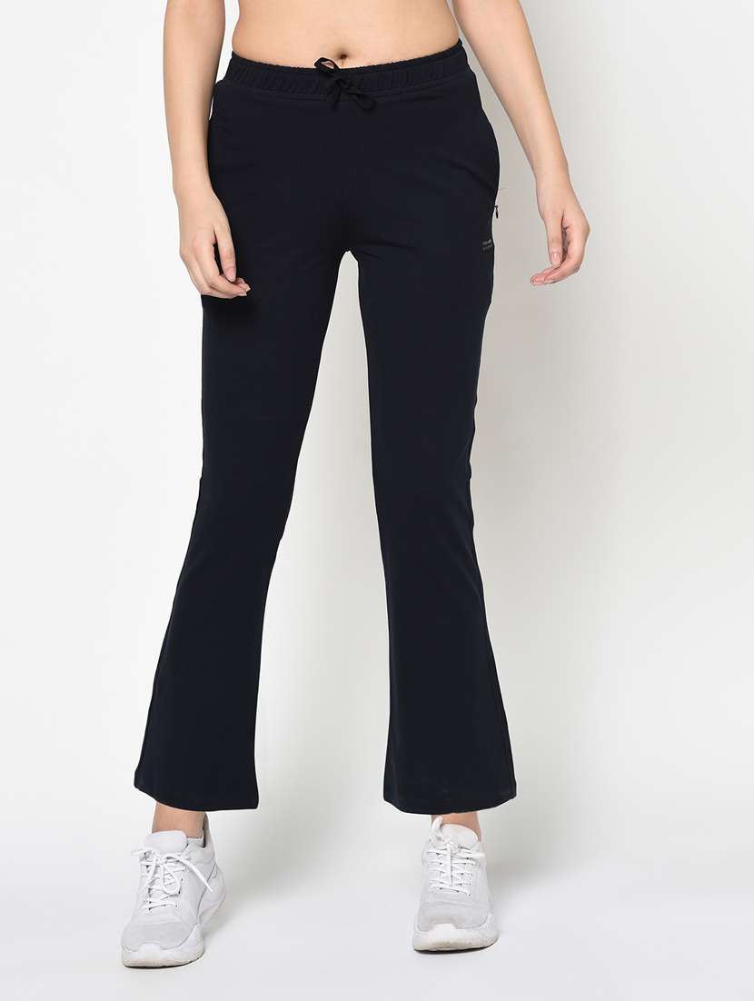 mid rise solid track pant