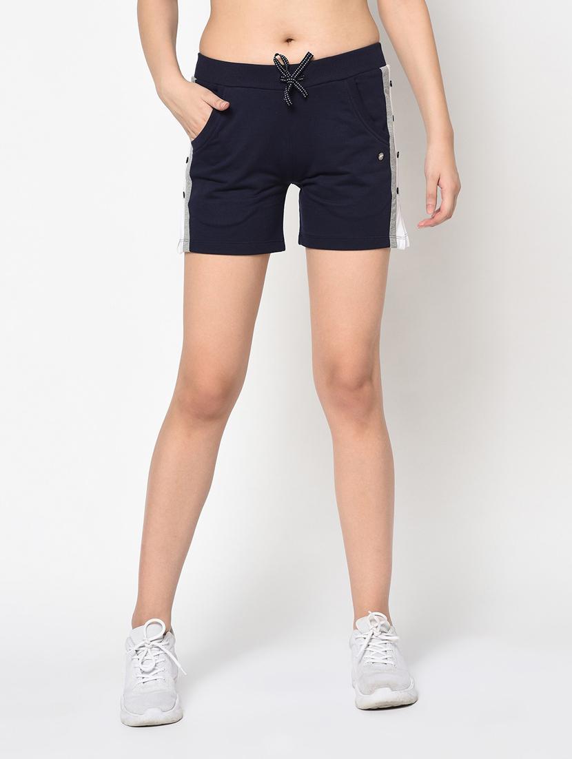 blue cotton blend regular shorts - 19285207 - Zoom Image - 0