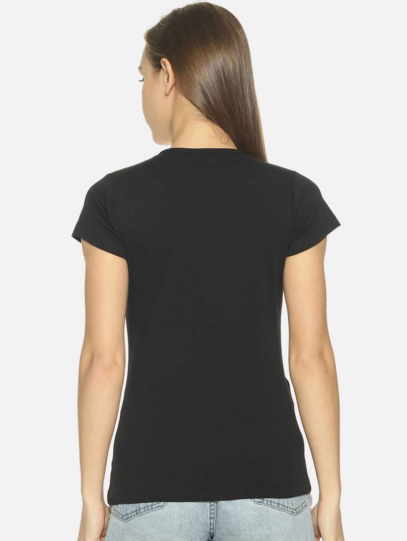 black cotton blend regular tshirt - 19285214 - Standard Image - 2