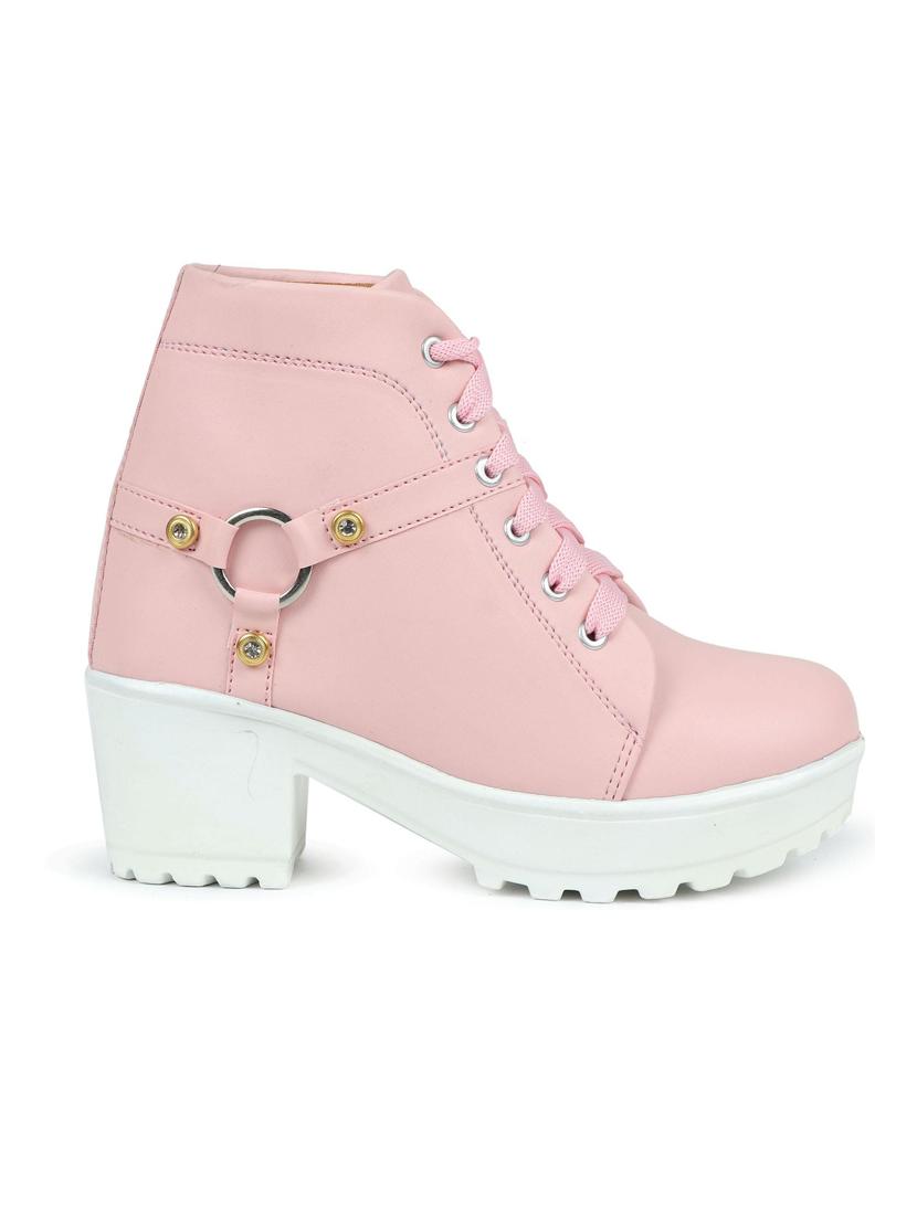 pink lace up boot - 19285446 - Standard Image - 2