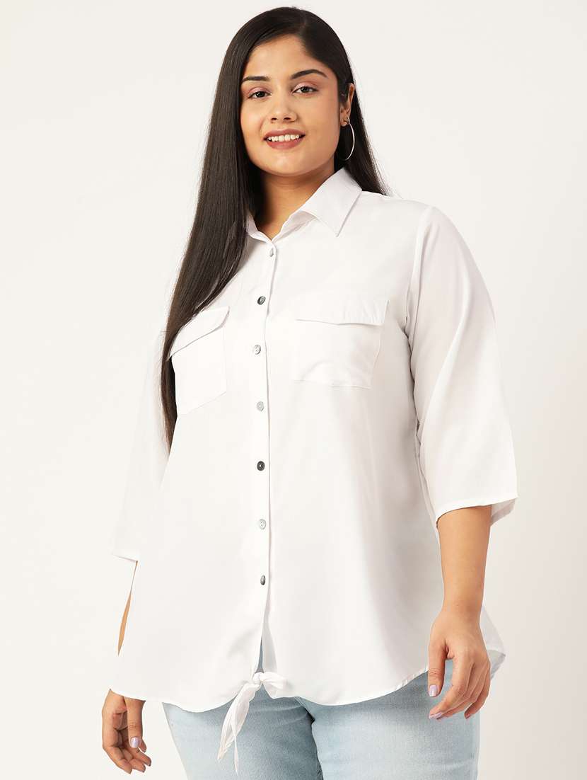 white solid shirt