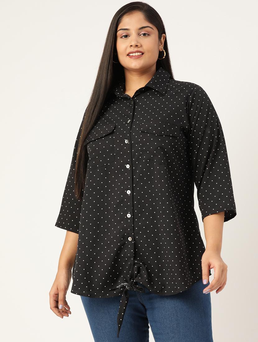 black printed shirt - 19286146 -  Zoom Image - 0