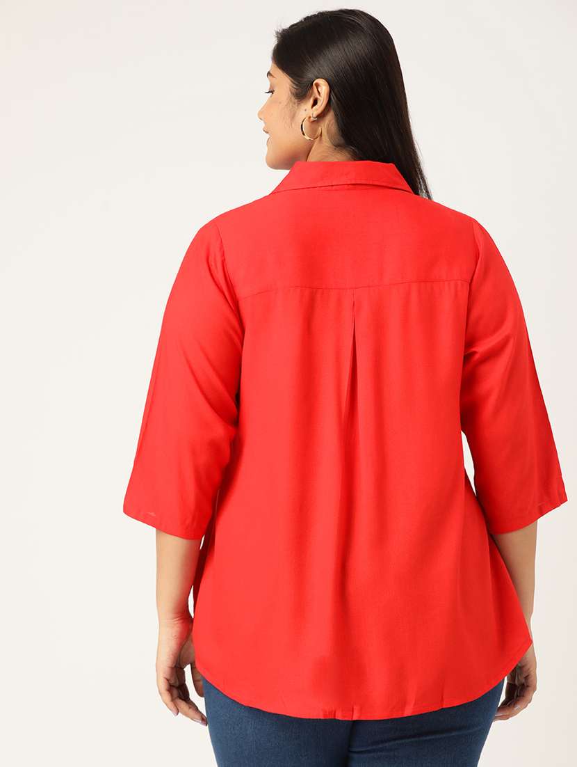 red solid shirt - 19286296 - Standard Image - 2