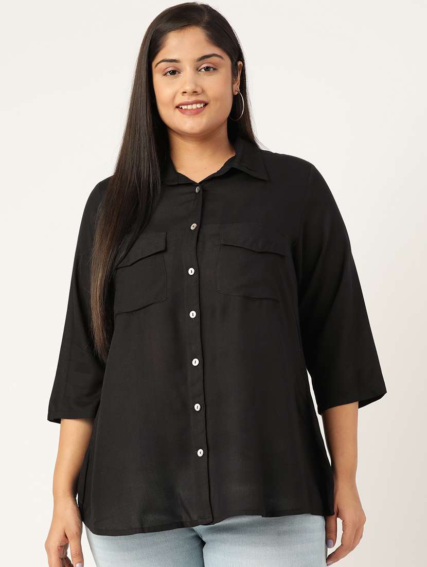 black solid shirt