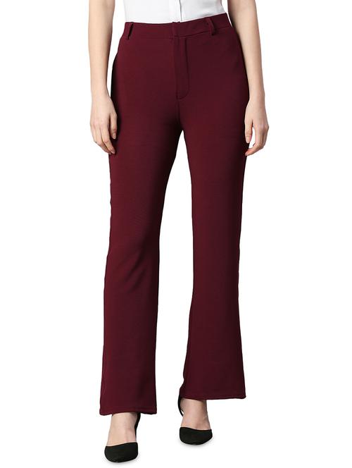 solid lycra bootcut trouser - 19286505 - Standard Image - 0