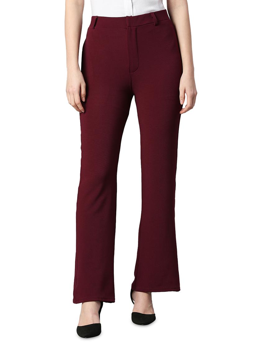 solid lycra bootcut trouser - 19286505 - Zoom Image - 0