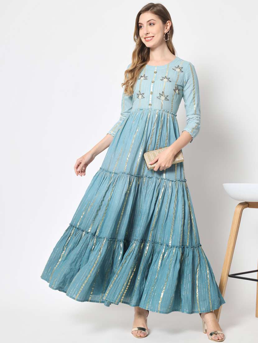 light blue ombre ethnic dress