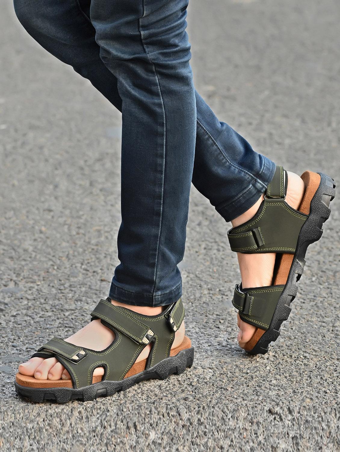 green solid sandal - 19287265 - Standard Image - 2