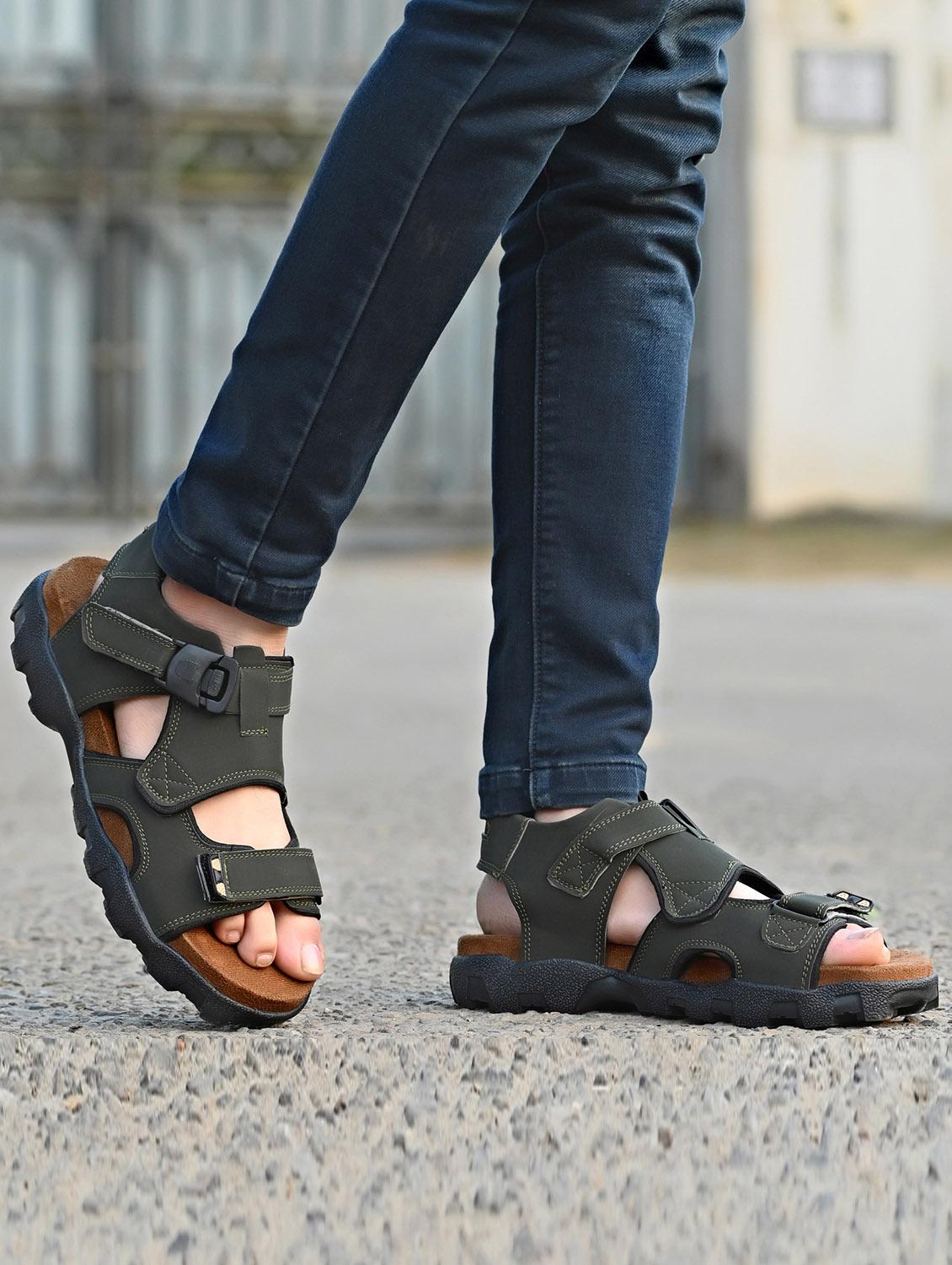 green solid sandal - 19287267 - Standard Image - 2