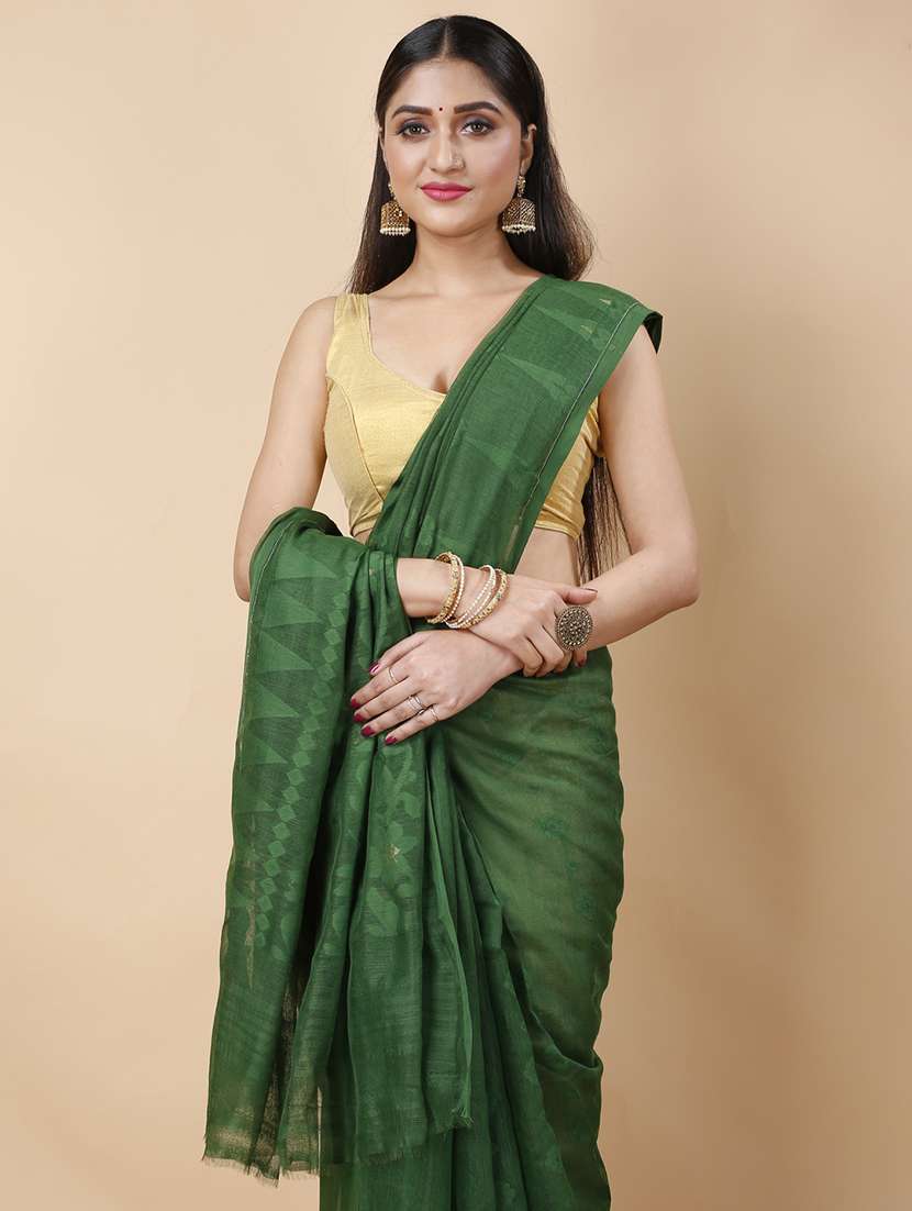 women's self design dark green colored saree - 19287304 - Standard Image - 2