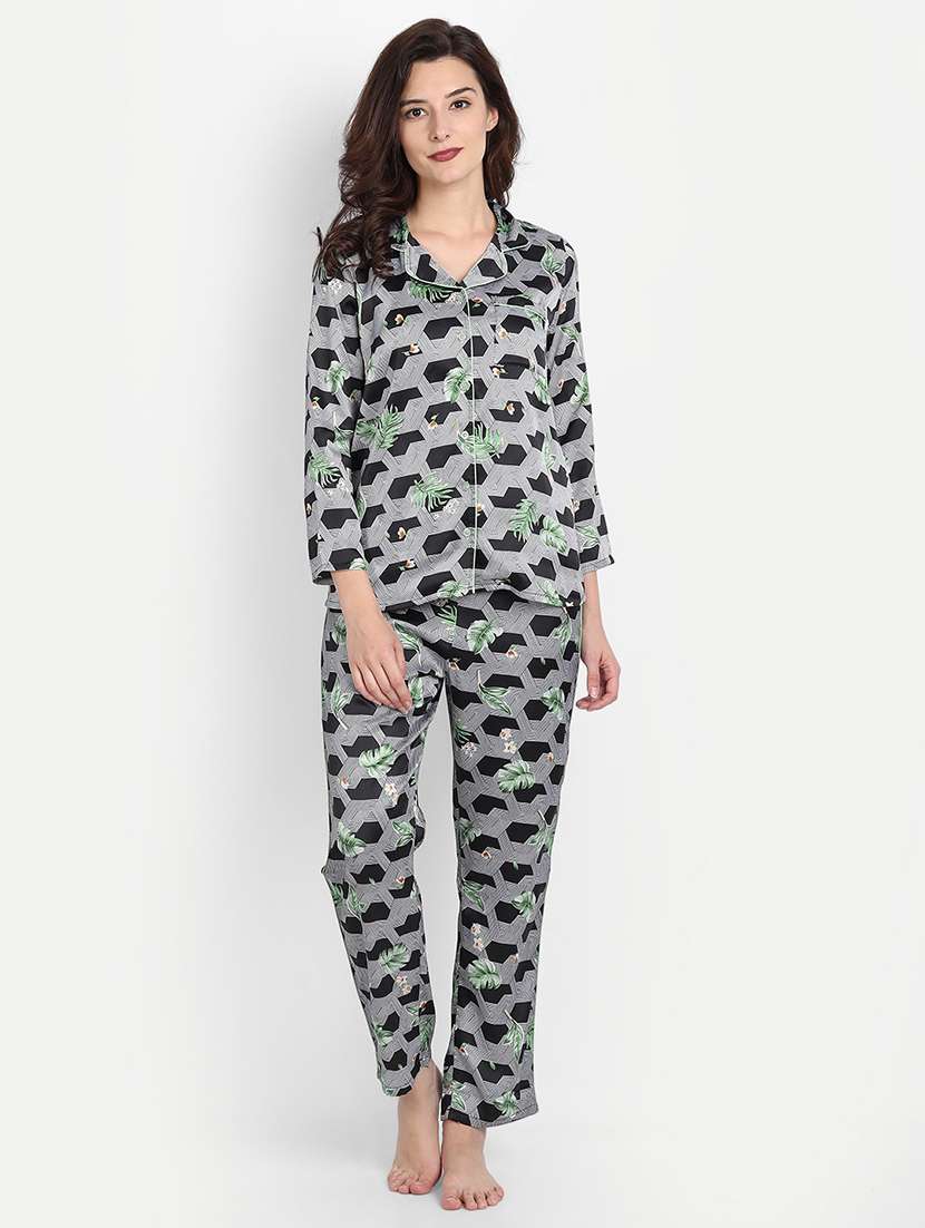 women printed night suit set