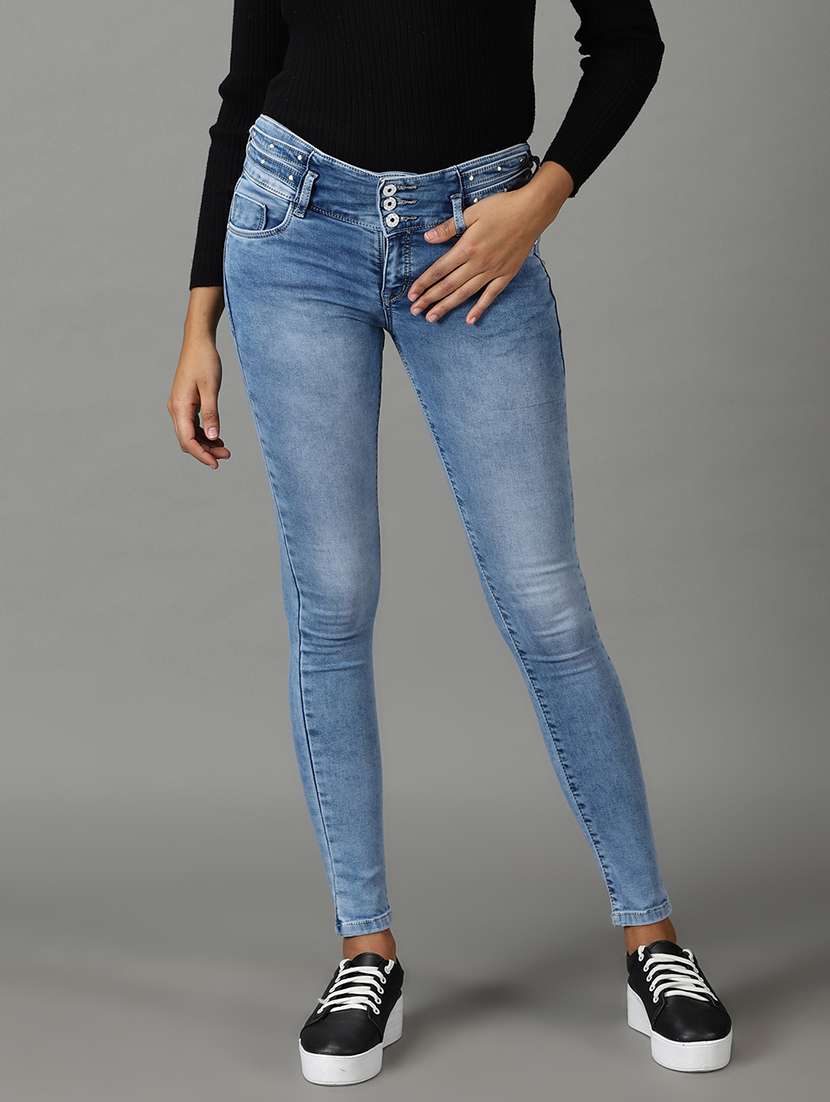 women's plain skinny fit jeans