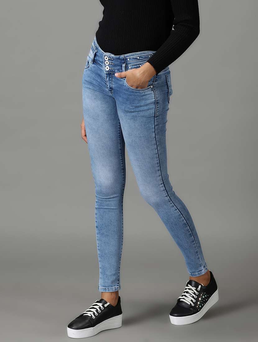 women's plain skinny fit jeans - 19294610 -  Standard Image - 2