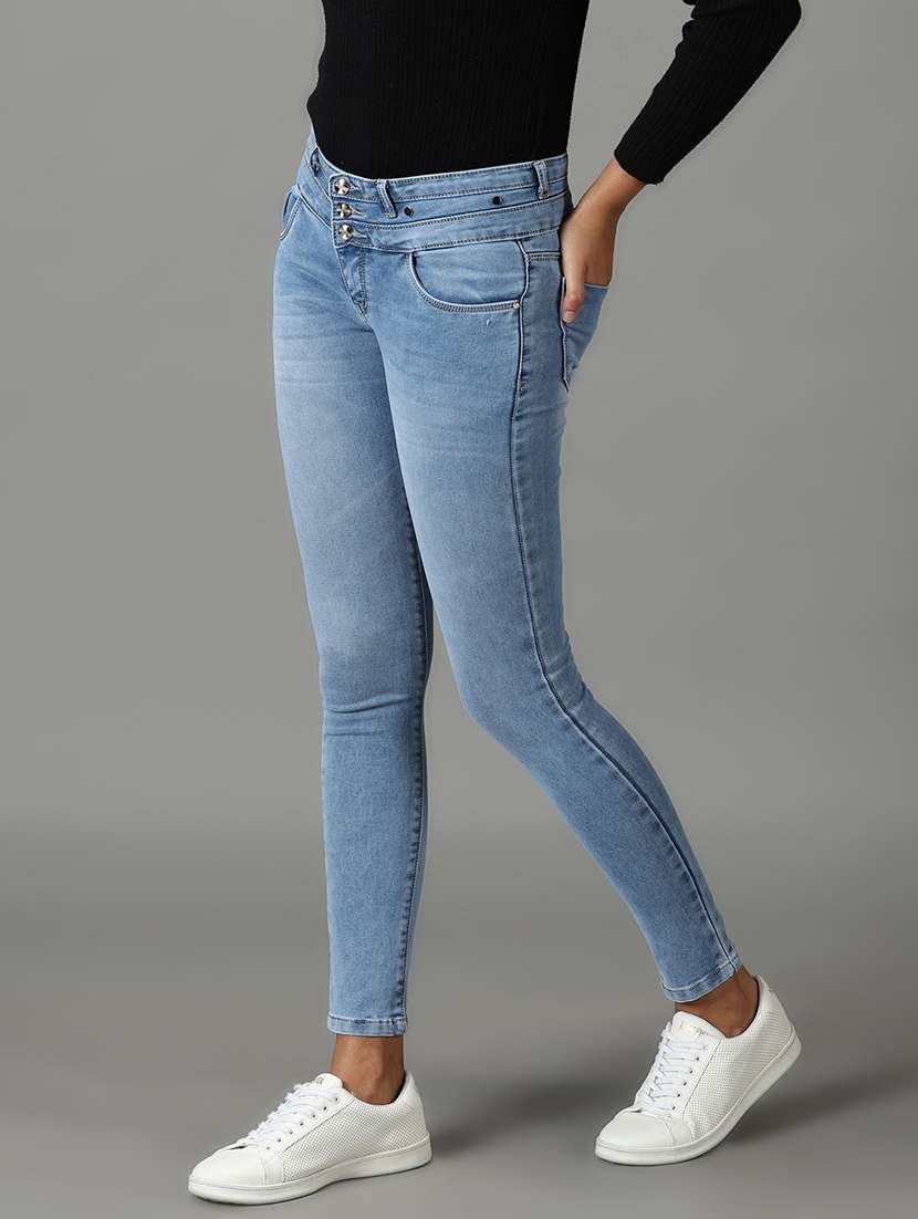 women's plain skinny fit jeans - 19294613 -  Standard Image - 2