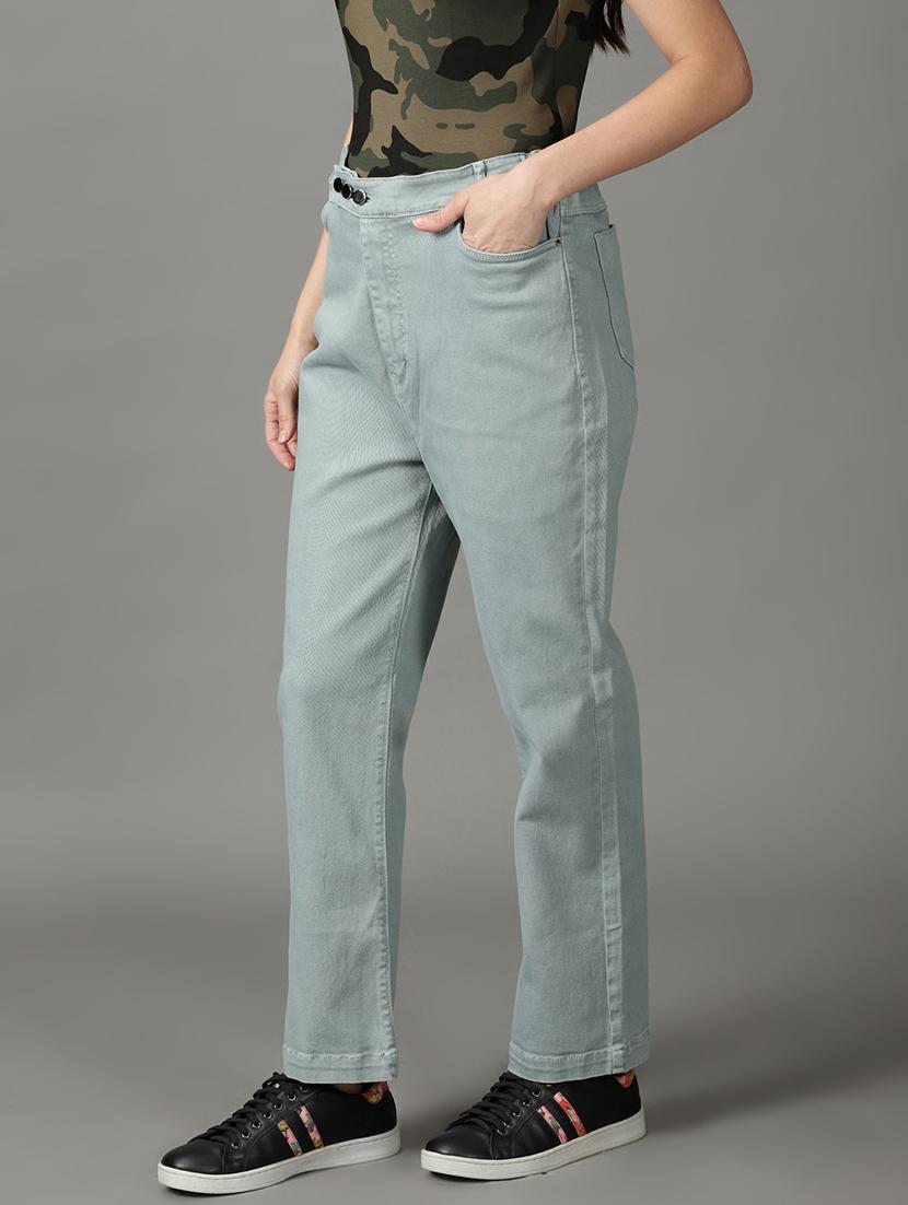 women's plain straight fit jeans - 19294644 - Standard Image - 2