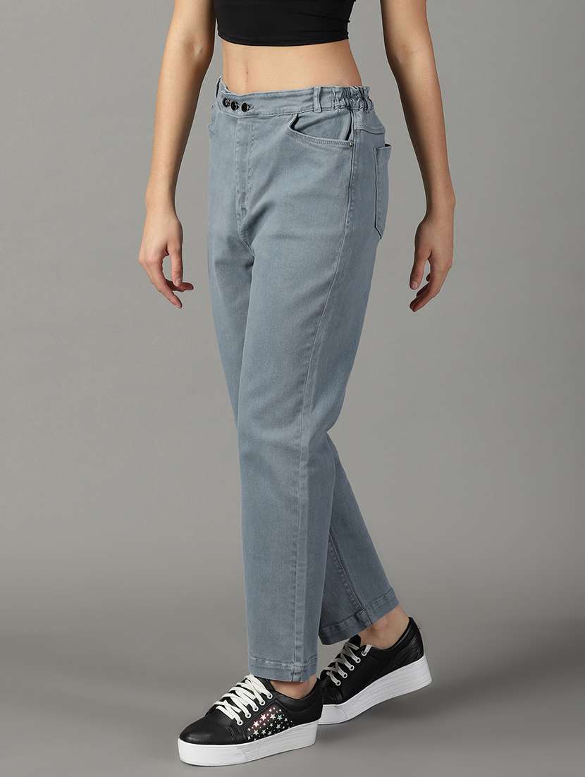 women's plain straight fit jeans - 19294645 -  Standard Image - 2