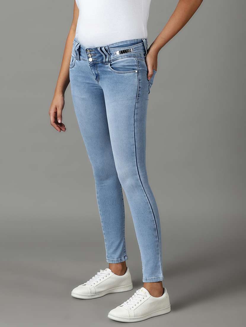 women's plain slim fit jeans - 19294695 - Standard Image - 2