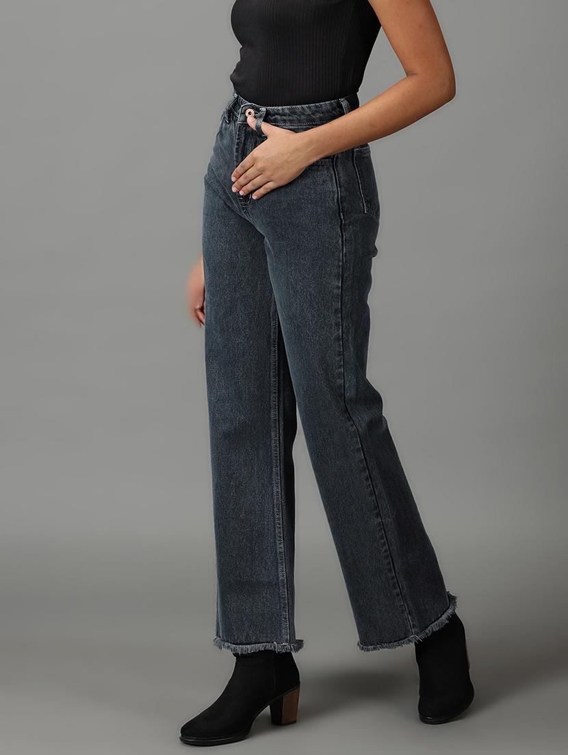women's plain straight fit jeans - 19294756 - Standard Image - 2