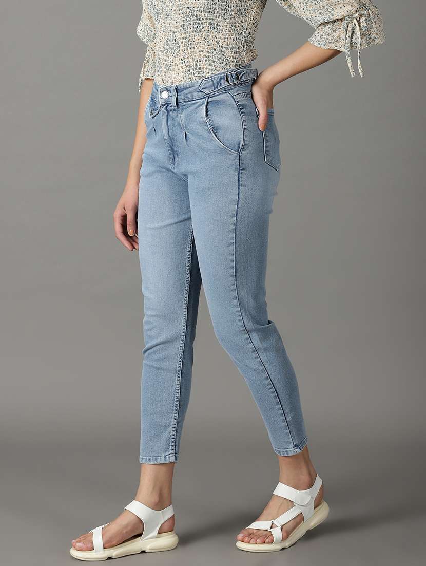 women's plain slim fit jeans - 19294765 - Standard Image - 2