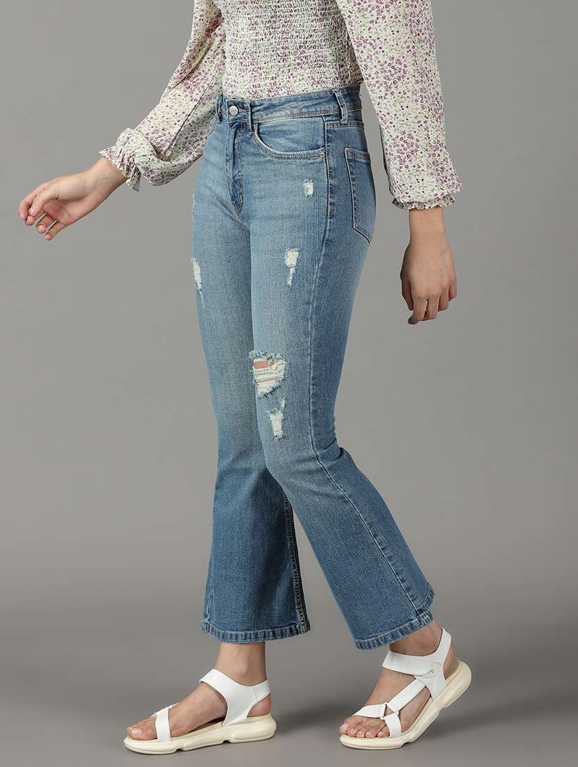 women's distress bootcut jeans - 19294787 - Standard Image - 2
