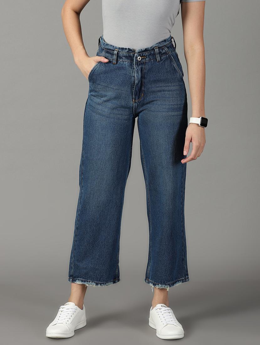 women's plain straight fit jeans - 19294792 -  Zoom Image - 0