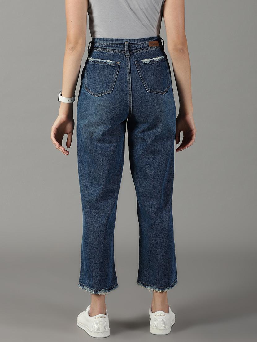 women's plain straight fit jeans - 19294792 - Standard Image - 2