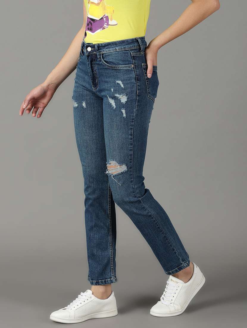 women's distress bootcut fit jeans - 19294793 - Standard Image - 2