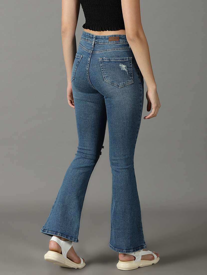 women's distress bootcut jeans - 19294802 - Standard Image - 2
