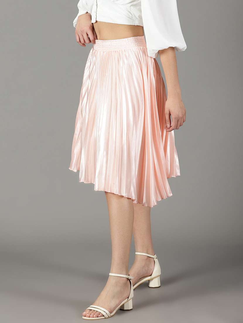 peach flared pleated skirt - 19294820 -  Standard Image - 2