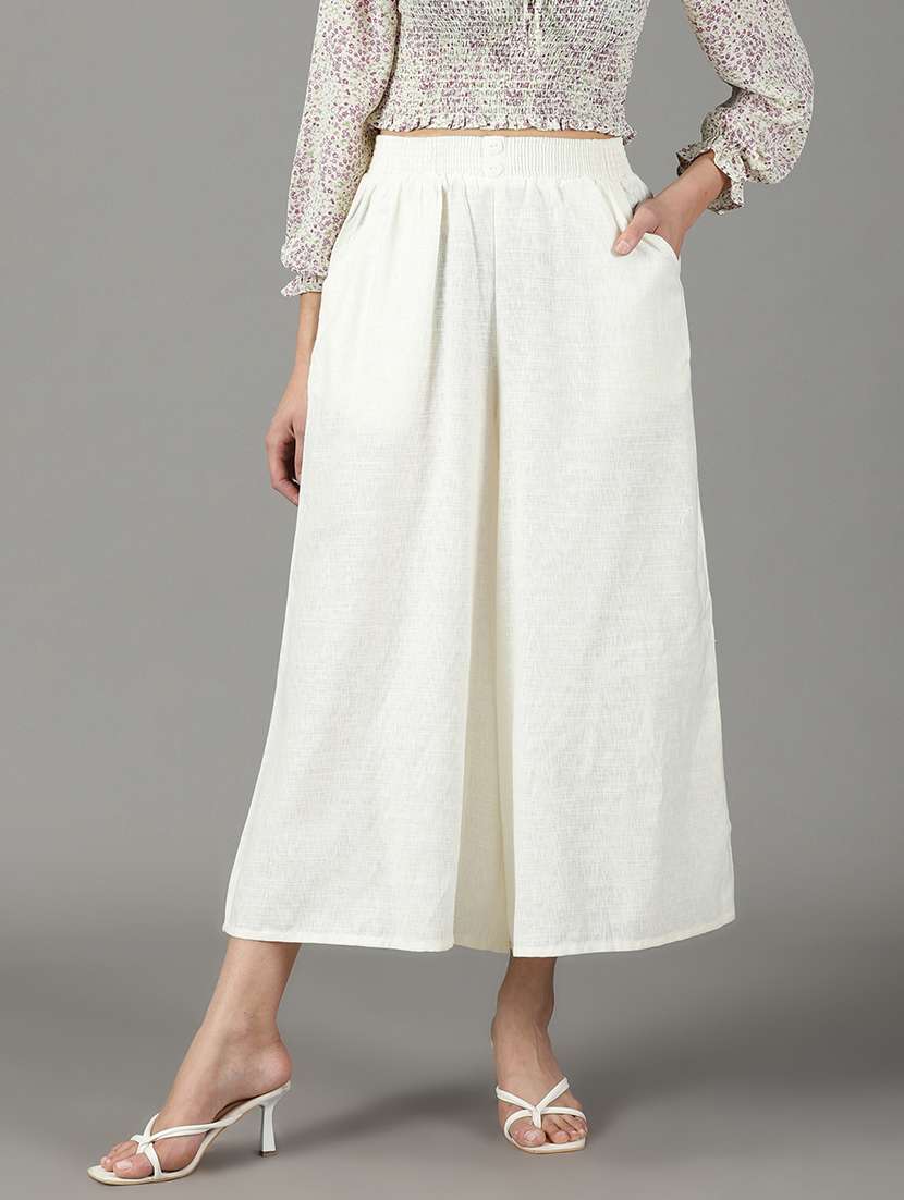 white self design trouser