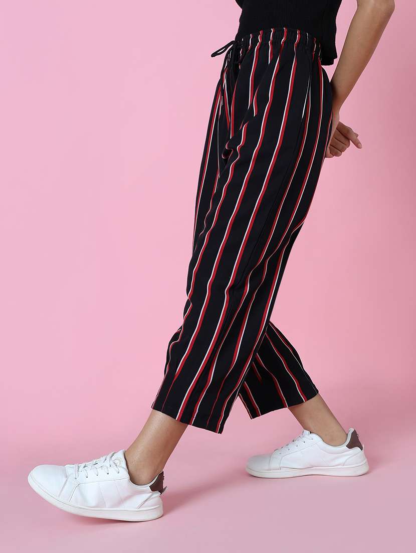 Black Printed Trouser - 19295312 -  Standard Image - 2