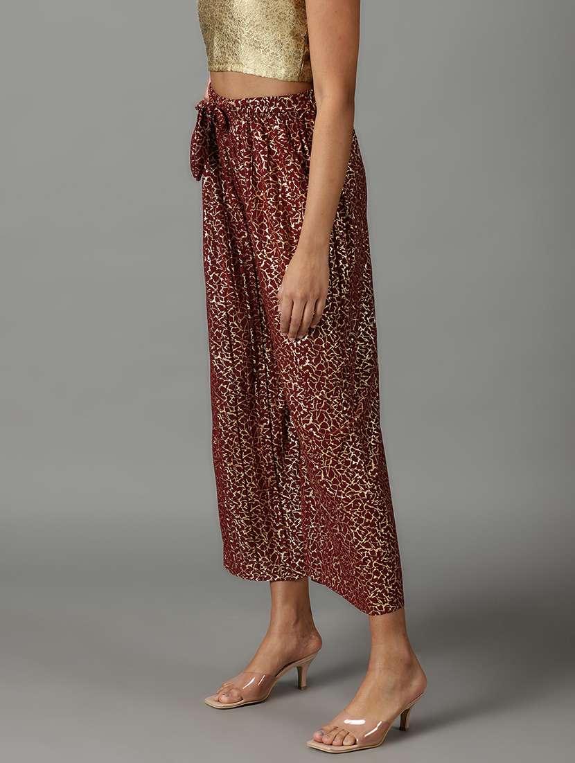 red printed trouser - 19295318 -  Standard Image - 2