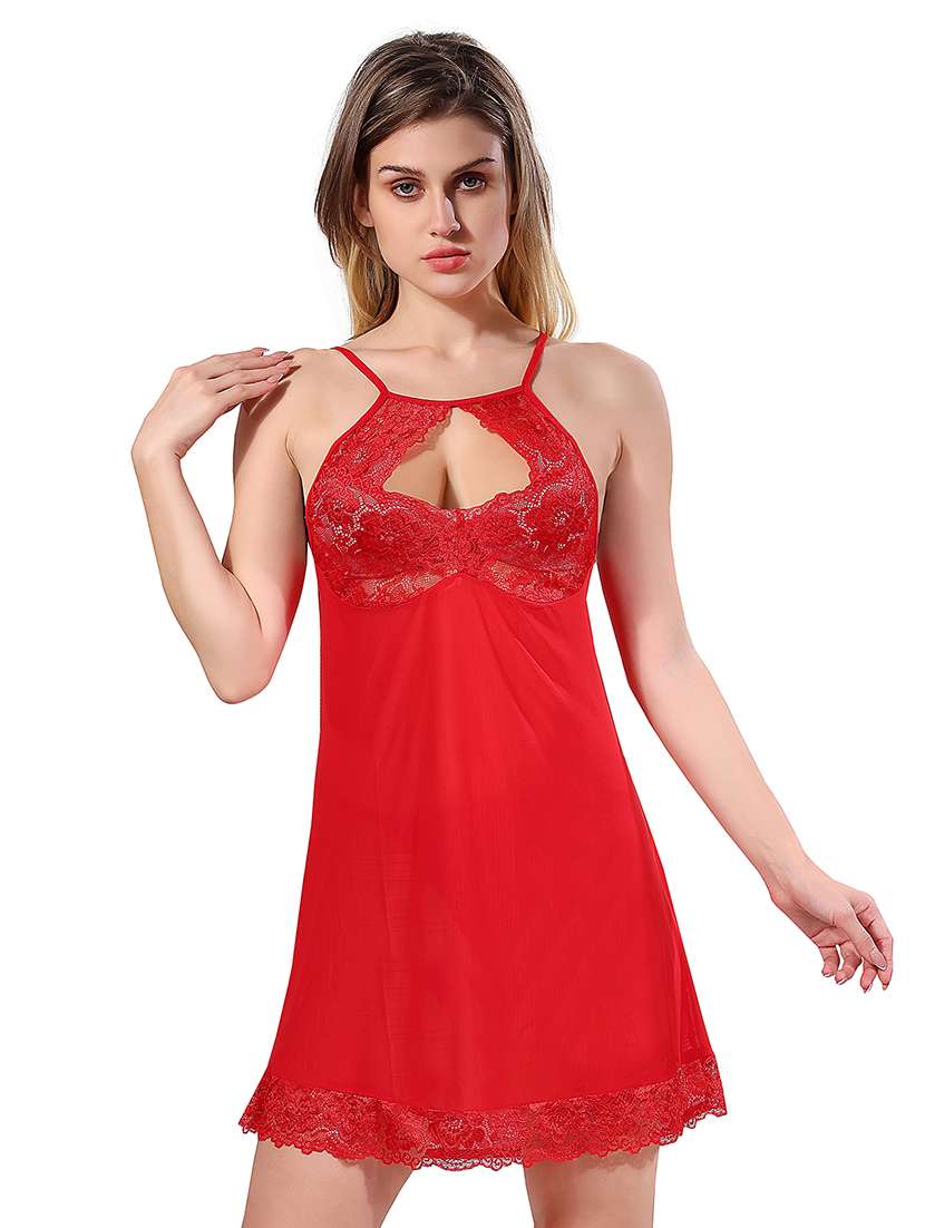 red  babydoll nightdress