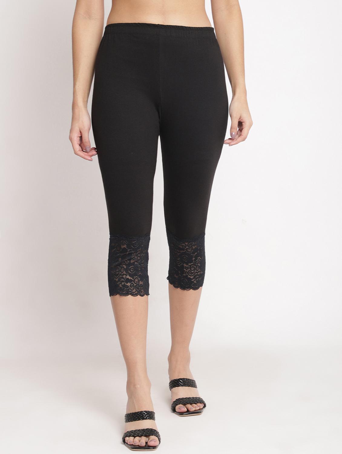 black solid leggings capri - 19295512 - Zoom Image - 0