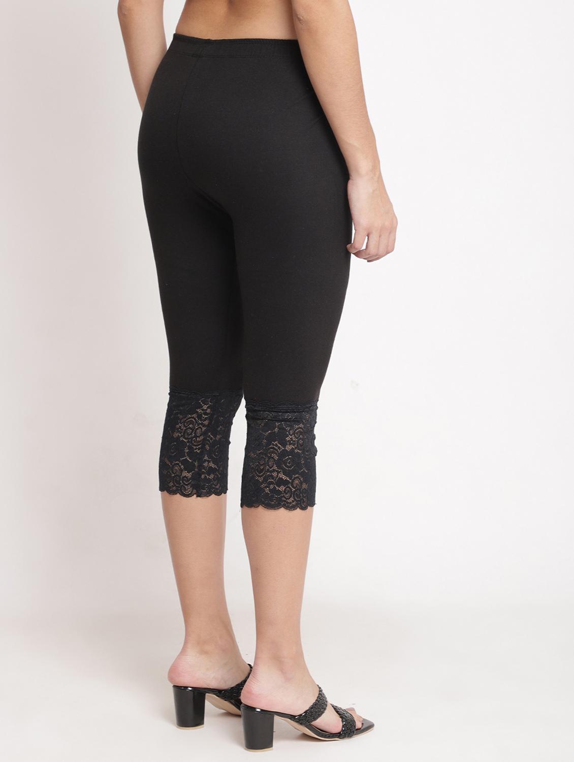 black solid leggings capri - 19295512 - Standard Image - 2