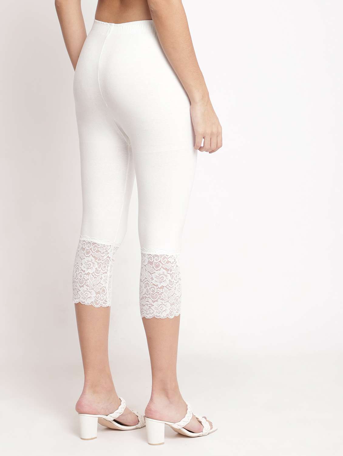 white solid leggings capri - 19295521 - Standard Image - 2