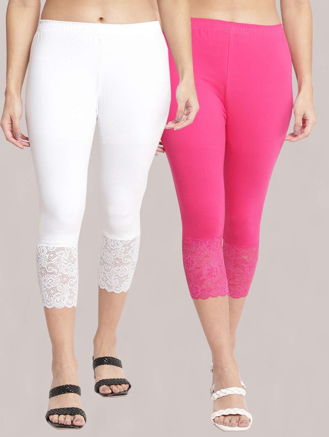 pack of 2 solid leggings capri