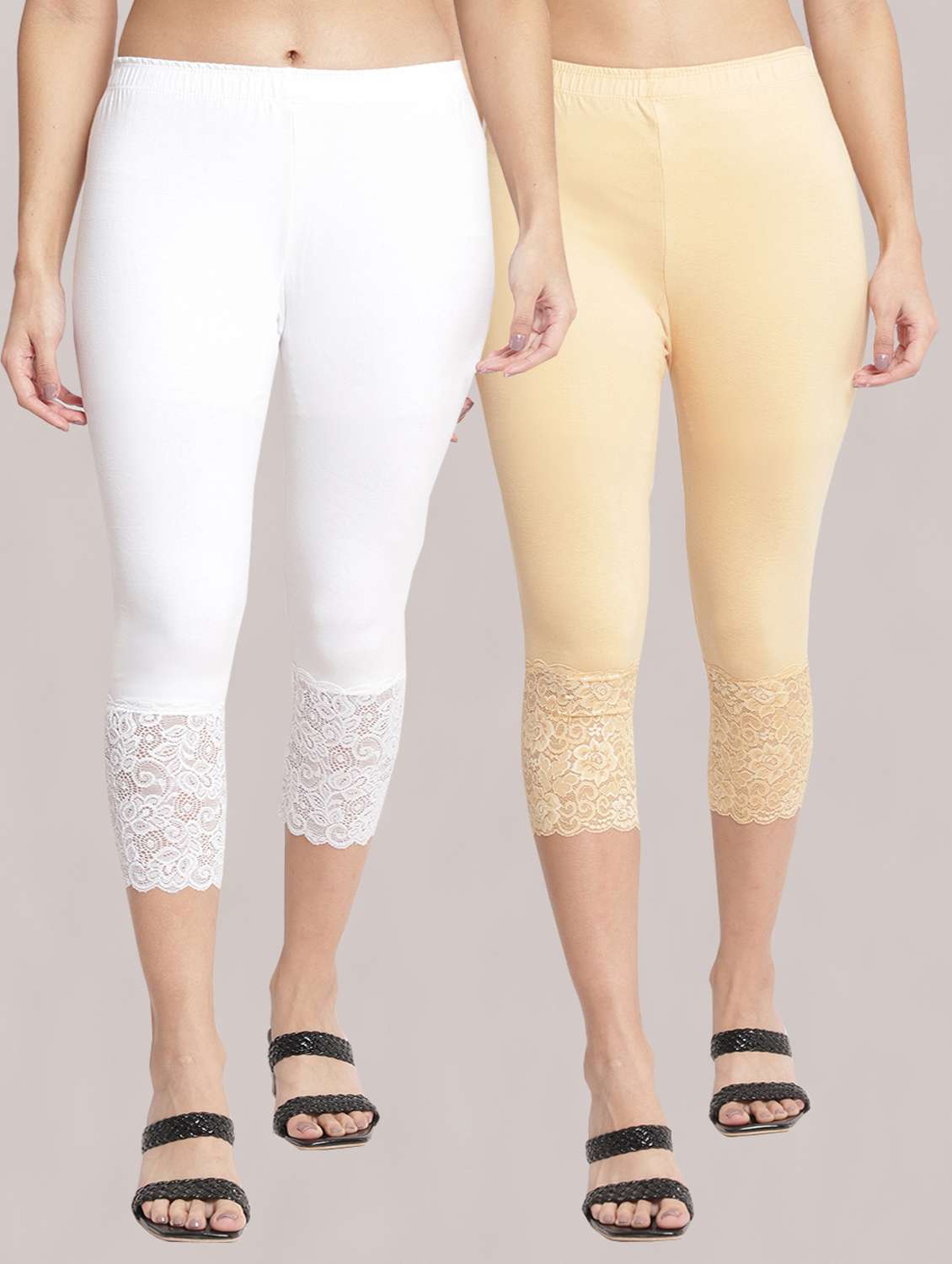 pack of 2 solid leggings capri