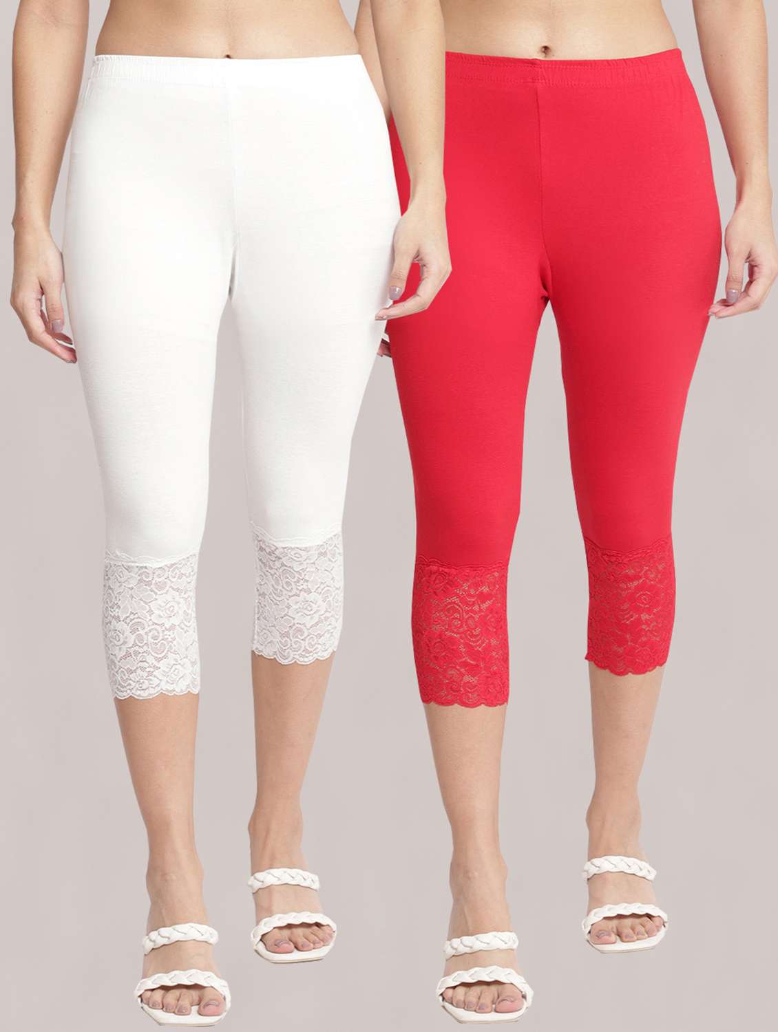 pack of 2 solid leggings capri - 19295545 -  Zoom Image - 0